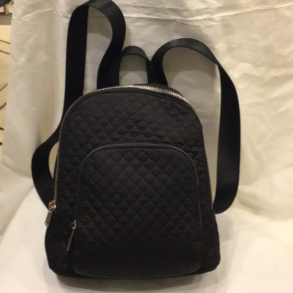 Cynthia Rowley quilted backpack 9.5”X 9.5” Black like new top carry handle